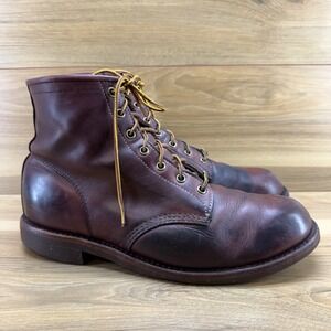 LL BEAN CHIPPEWA Katahdin Iron Works Mens Boots 10.5 EE Burgundy Ranger USA Made